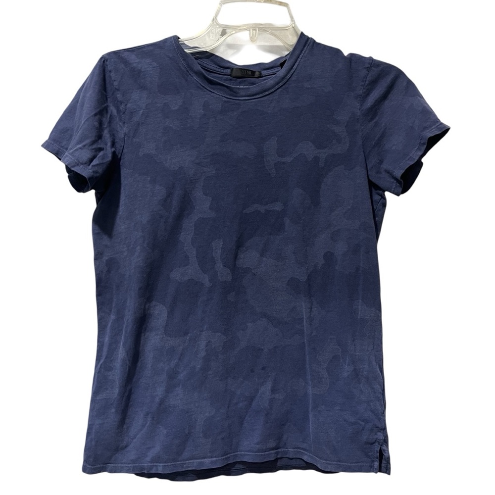 ATM Shirt Womens Size Small Blue Camo Army Military Cotton Tshirt